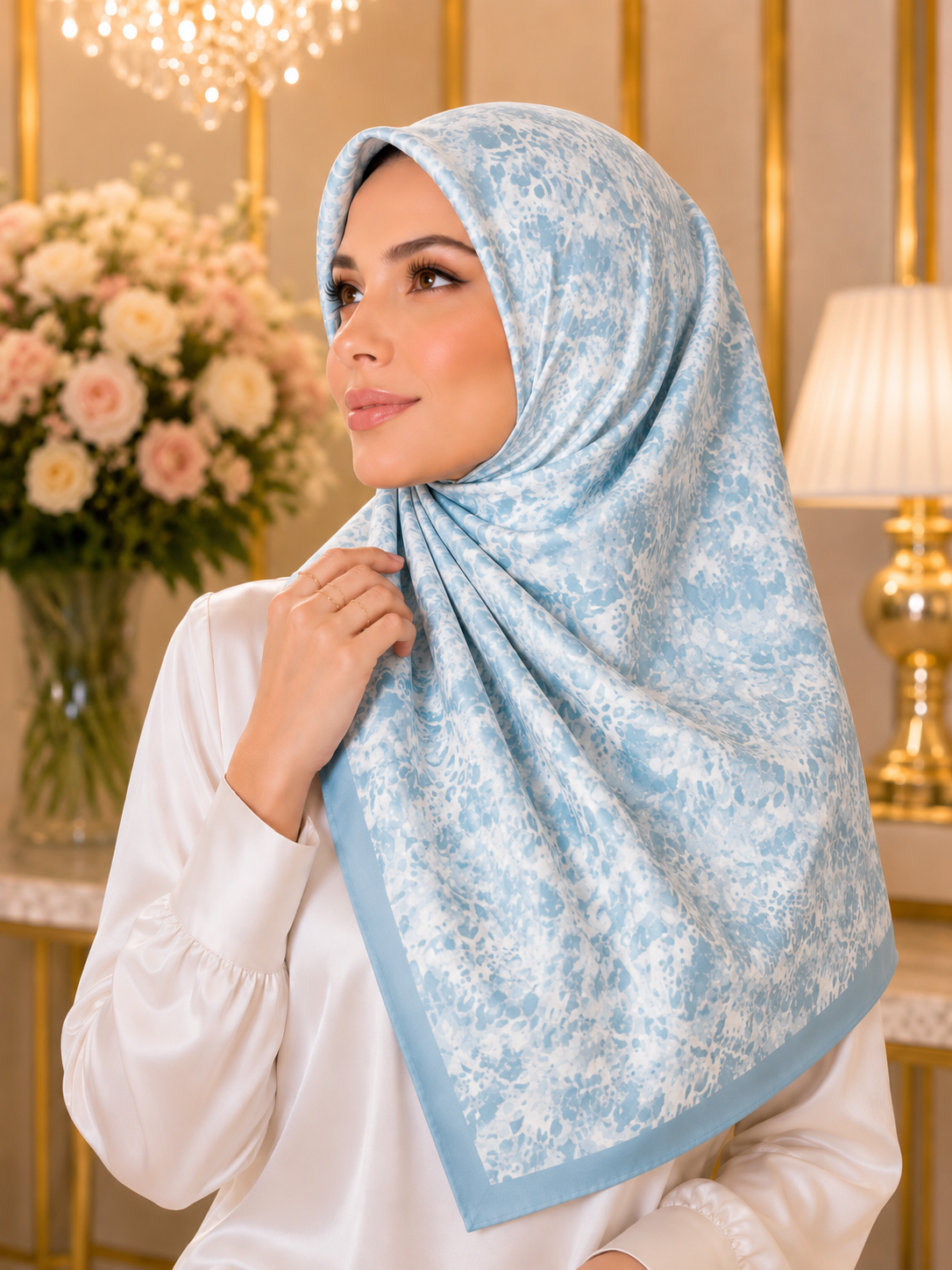 Savana Scented Japan Voile Square Scarf in North Pole_2