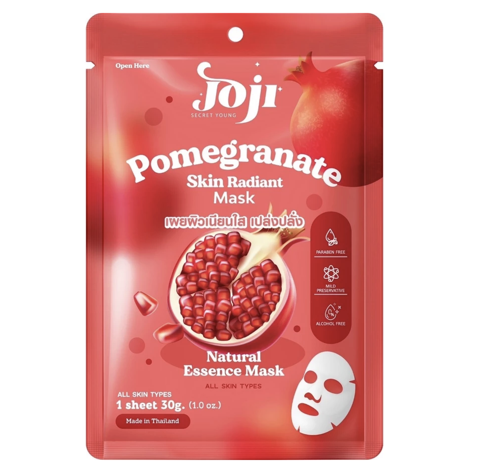 JOJI Secret Young - Fruity Essence Mask 30g Box of 10 (Pomegranate) | Wholesale Facial Skincare Singapore
