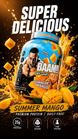 BAAM!!™ My Whey MAX Whey Protein (5lbs / 2.3kg) | 25g High-Quality Whey Protein • Lab-Tested • Low Sugar • Muscle Recovery • Limited Edition Delicious Flavors