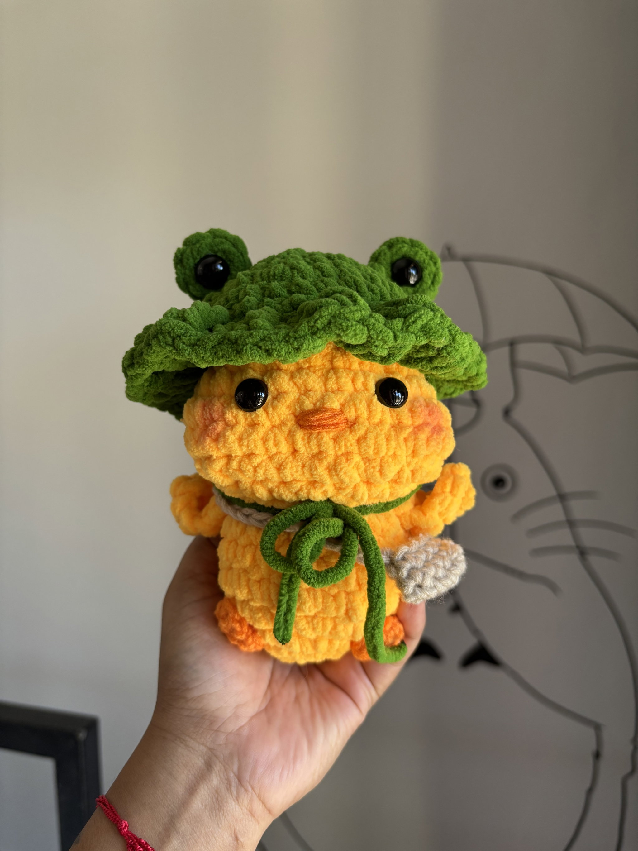 Duckie with frog hat plushie_0