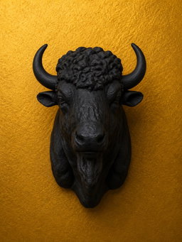 Door Stop Animal Bust Bison 