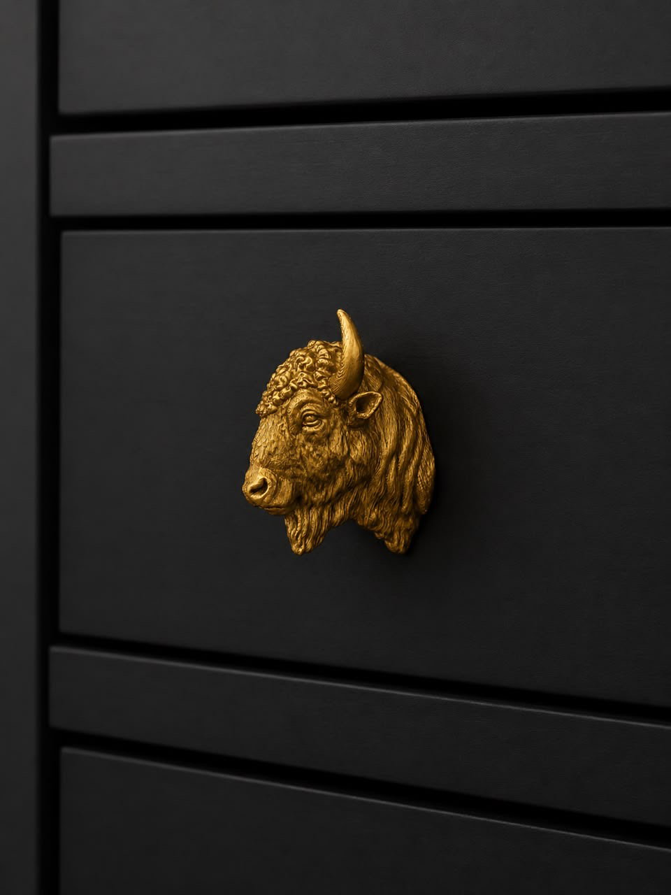 Bison Bust Drawer Knob