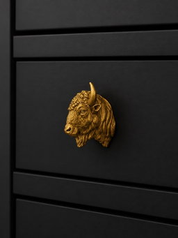 Bison Bust Drawer Knob 