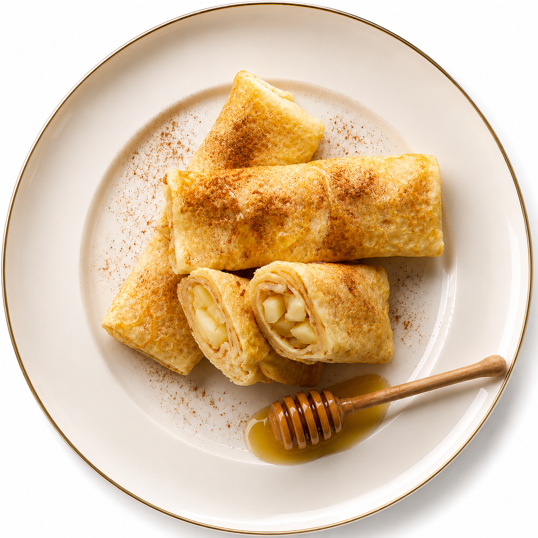 Блинчики с печеными яблоками, медом и корицей 400 г
