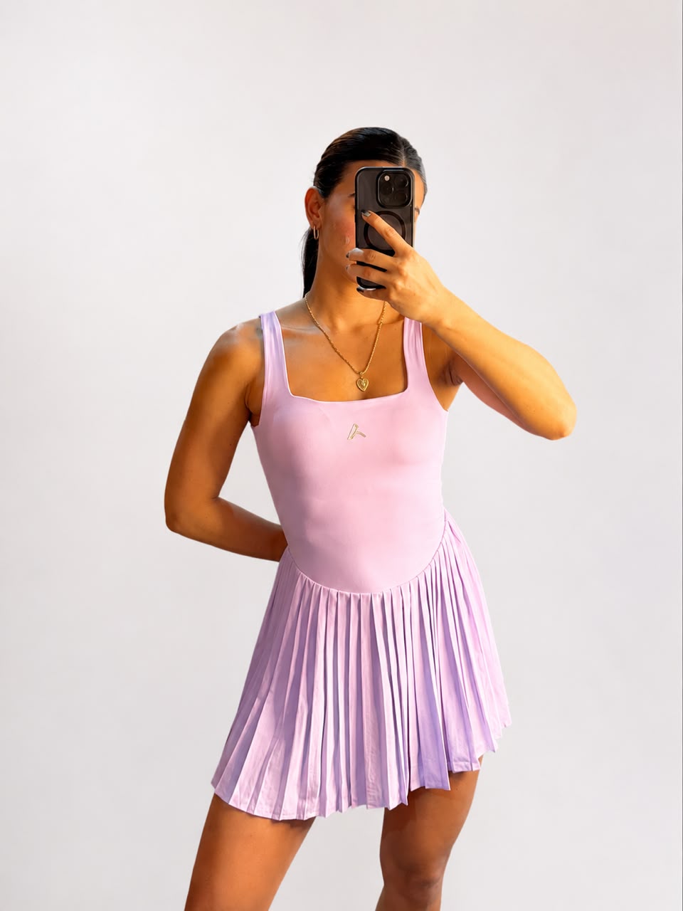 Vestido lila plisado_0