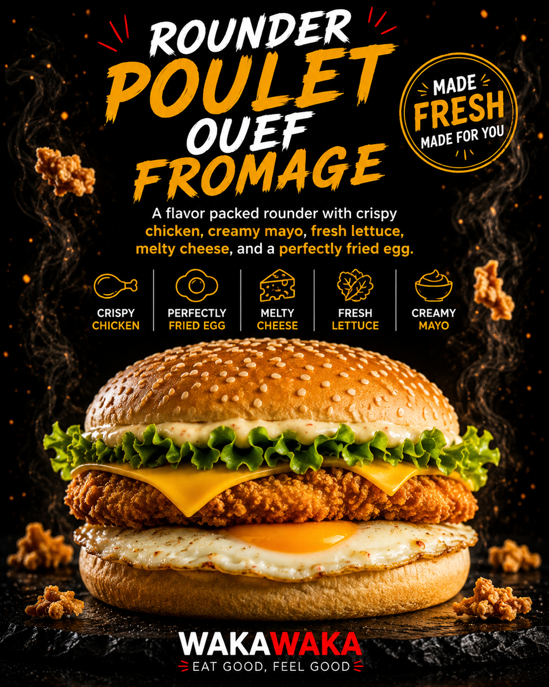 Poulet Oeuf Fromage