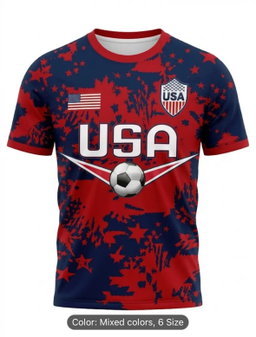 Men'S USA Soccer All Over Print T-Shirt, Patriotic Sports Tee