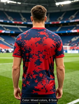 Men'S USA Soccer All Over Print T-Shirt, Patriotic Sports Tee