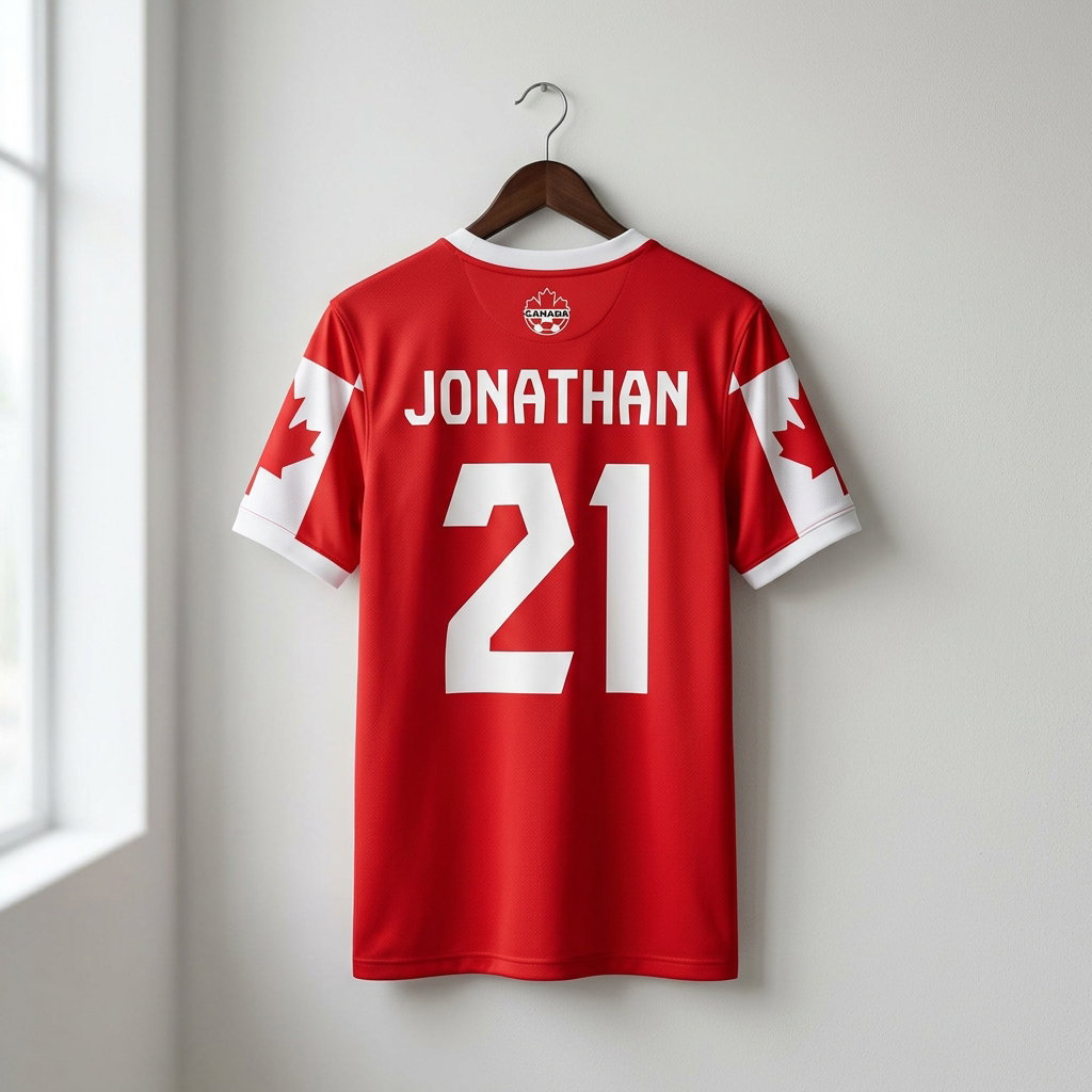 Men's Canada Soccer Jersey with Personalized Name & Number - Canada Flag Design Football Jersey Suitable for Matches, Training, Outdoor - Machine Washable -Neck T-Shirt Gift for Fans, Husband,, Apparel_0