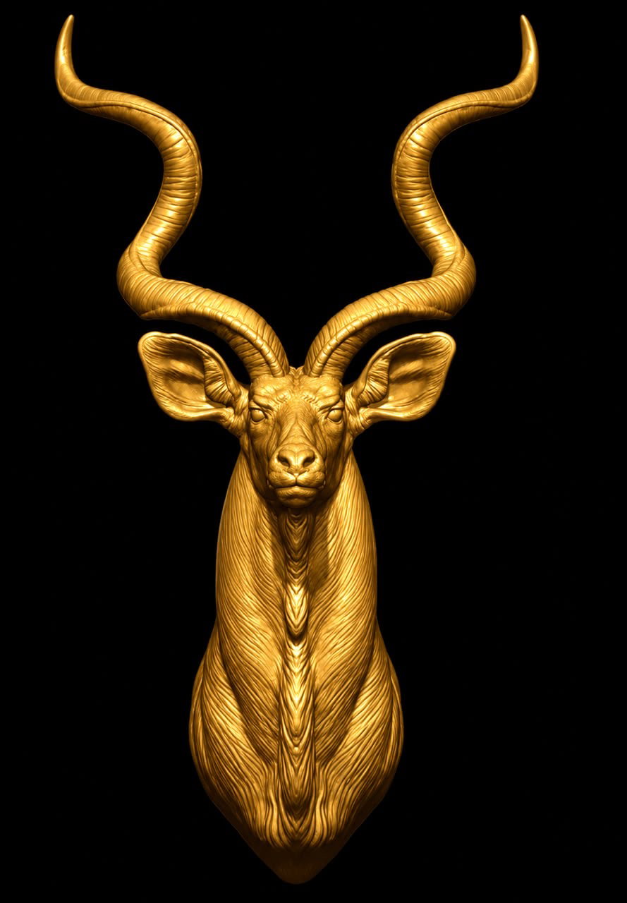 Gift Box Animal Bust Charms Kudu