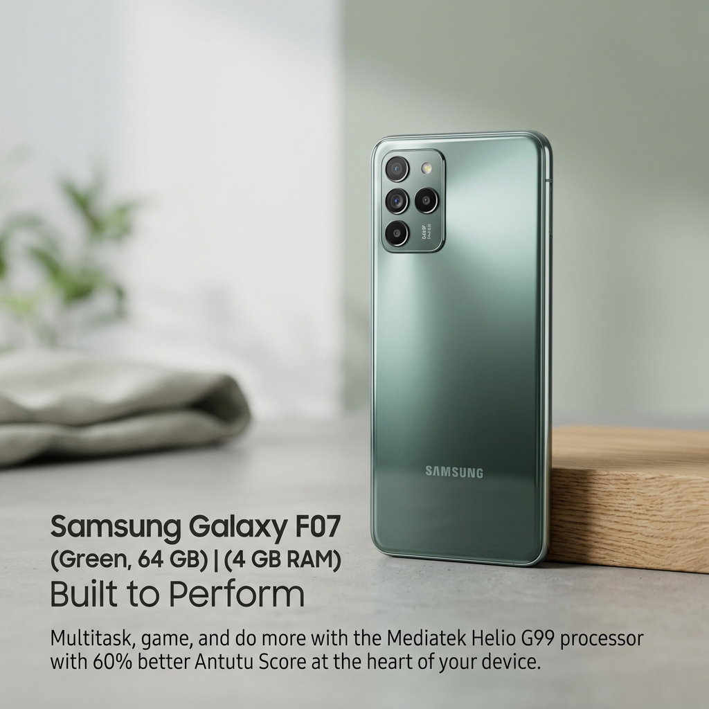 Samsung Galaxy F07 (Green, 64 GB)  (4 GB RAM)