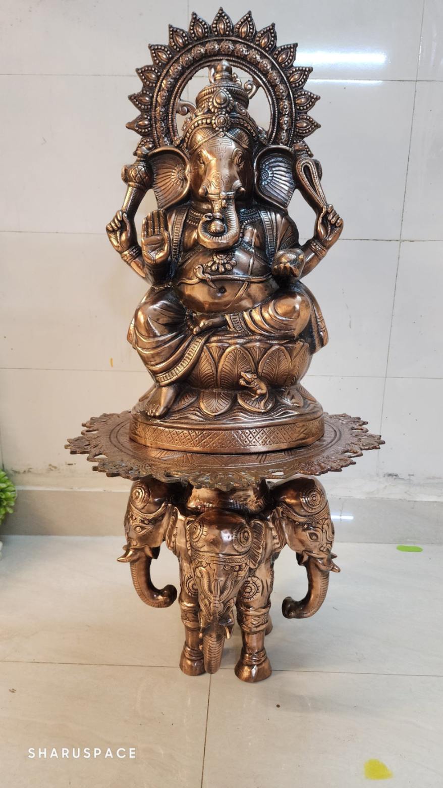 Sharu Space Ganesh Idol 26" with Elephant Stand_0