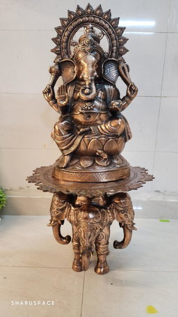 Sharu Space Ganesh Idol 26" with Elephant Stand