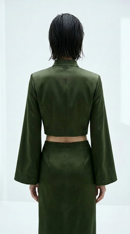 The Floral Cheongsam Jacket in Olive 