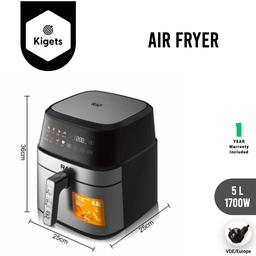 5L Digital Air Fryer With Separate Basket 