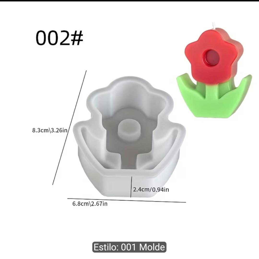 Molde de flor vela 
