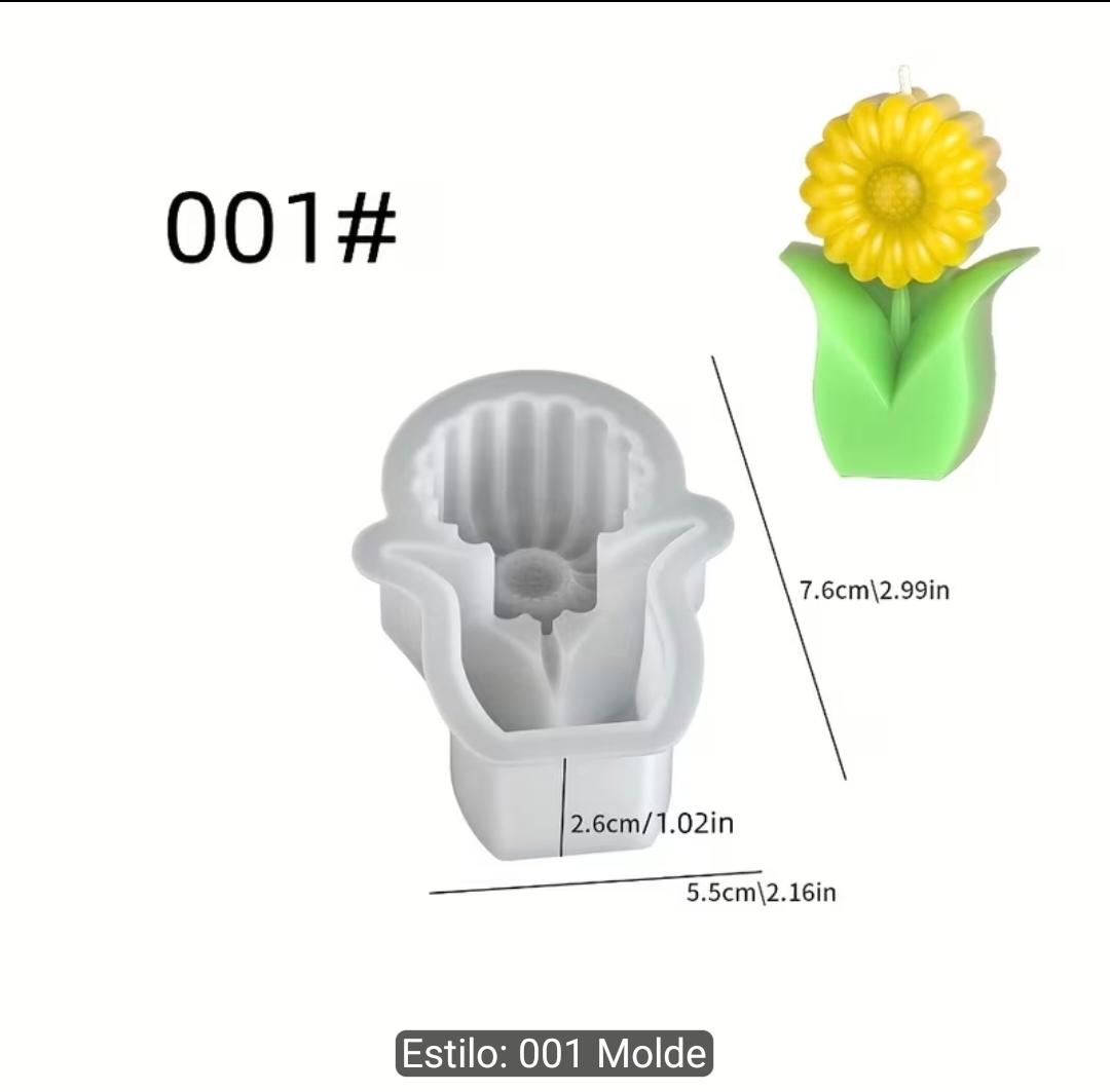 Molde flor vela 
