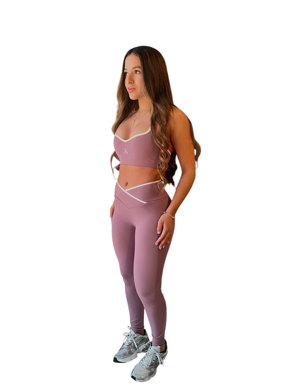 Set lila con blanco