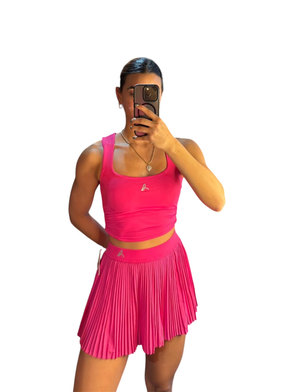 Top y falda plisada fucsia_0