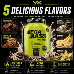 VITAXTRONG™ Mega Mass Pro 1350 | 70g Protein (6lbs/ 2.7kg) • 1350 kcal High Calorie Mass Gainer • Muscle & Weight Gain • Bulking [VX]