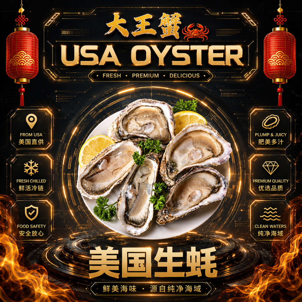 Giant Huge USA Oyster 美国大生蚝_0