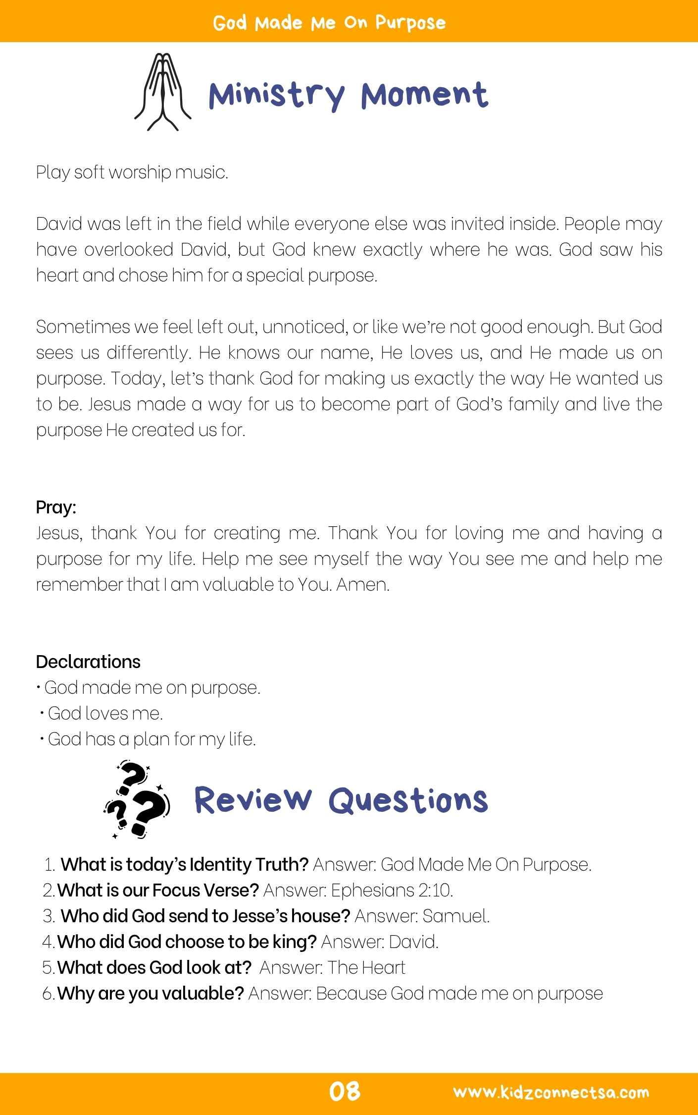 I Am God’s Masterpiece – 4 Week Children’s Ministry Curriculum_9
