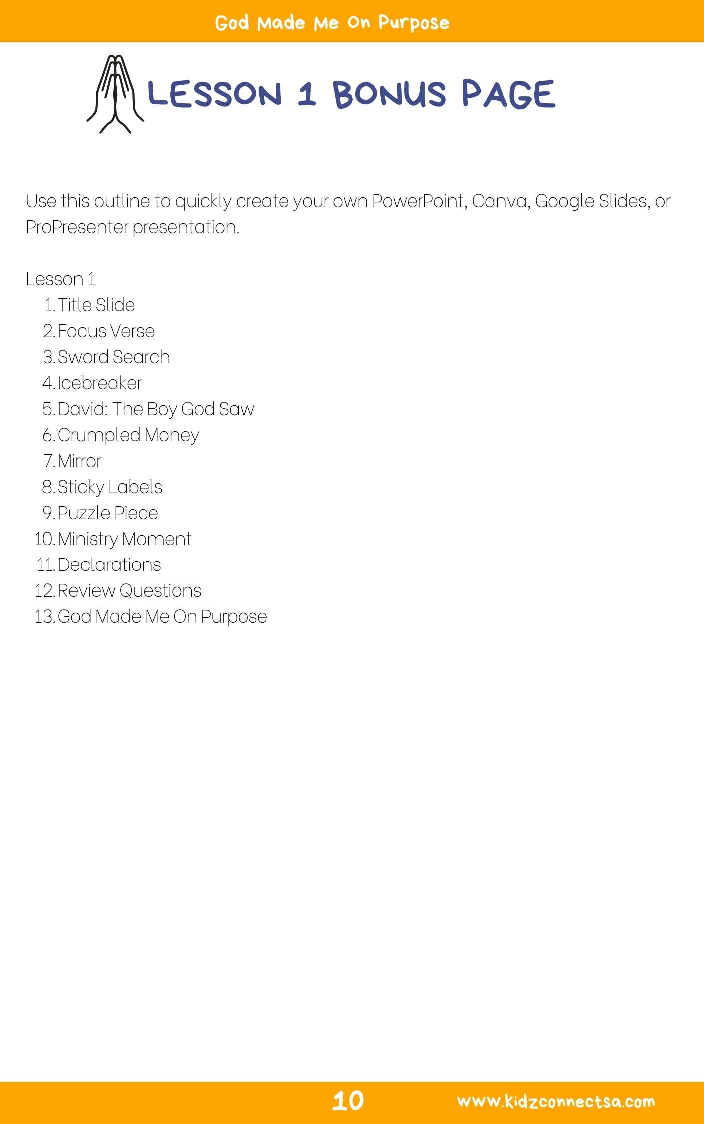 I Am God’s Masterpiece – 4 Week Children’s Ministry Curriculum_11