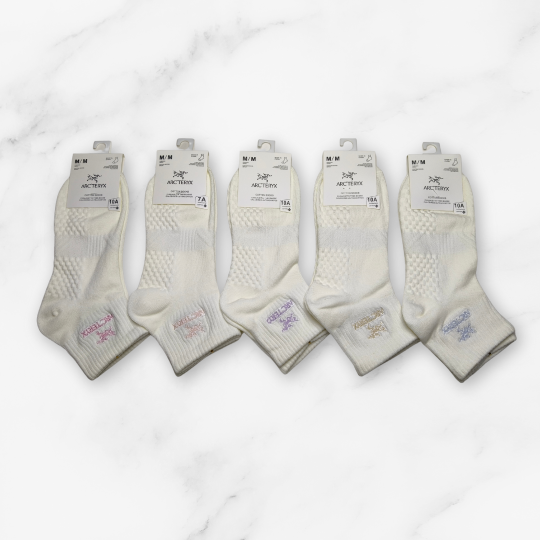 [10196] - 5 Pairs Women’s High-Cotton Crew Socks – Cushioned, Antibacterial & Sweat-Absorbing _6