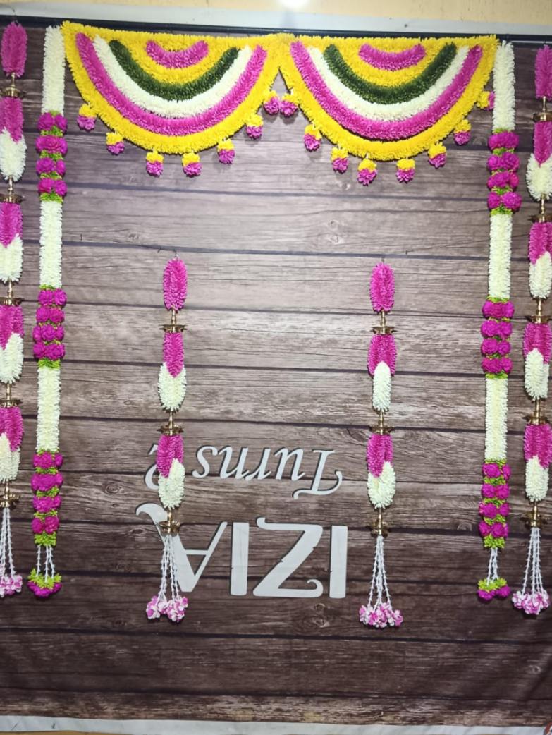 Sharu Space Fabric Premium Backdrop Flowers Set