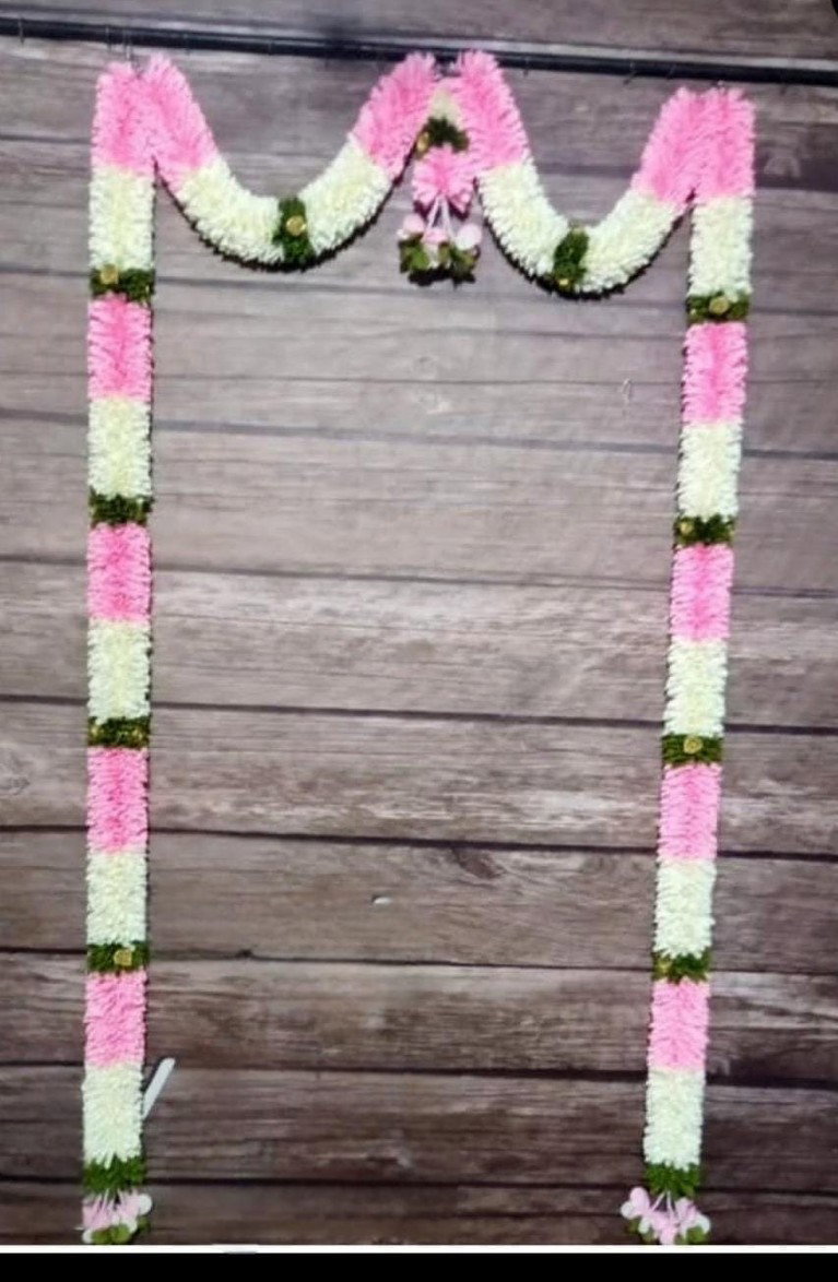 Sharu Space Baby Pink & White Door Gajamala