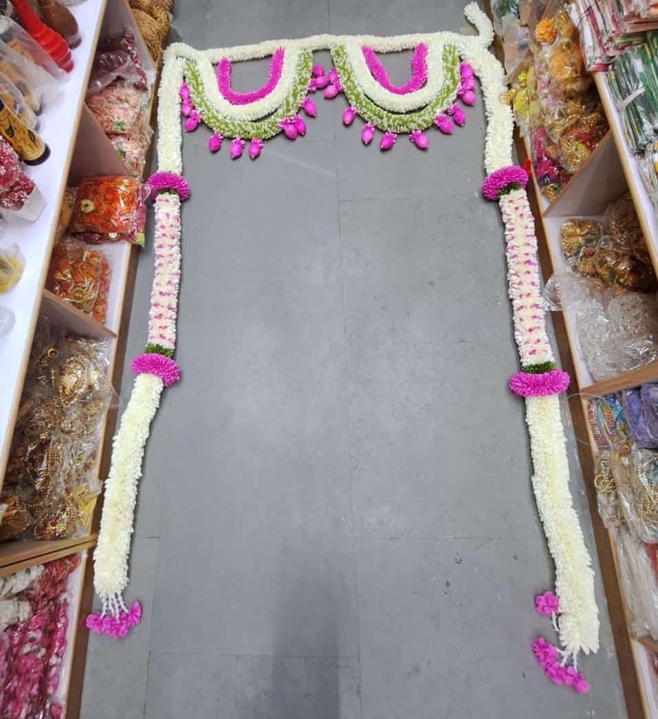 Sharu Space Premium Fabric Door Set with Lotus Buds