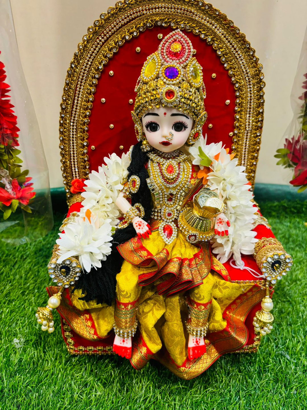 Sharu Space Ammavaru Doll with Simhasanam