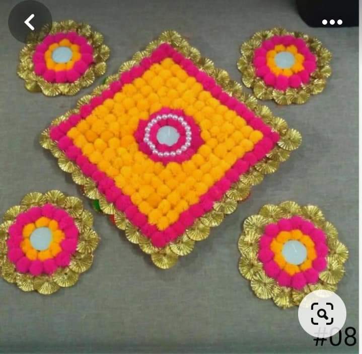 Sharu Space Pom Pom Rangoli Mat Set_0