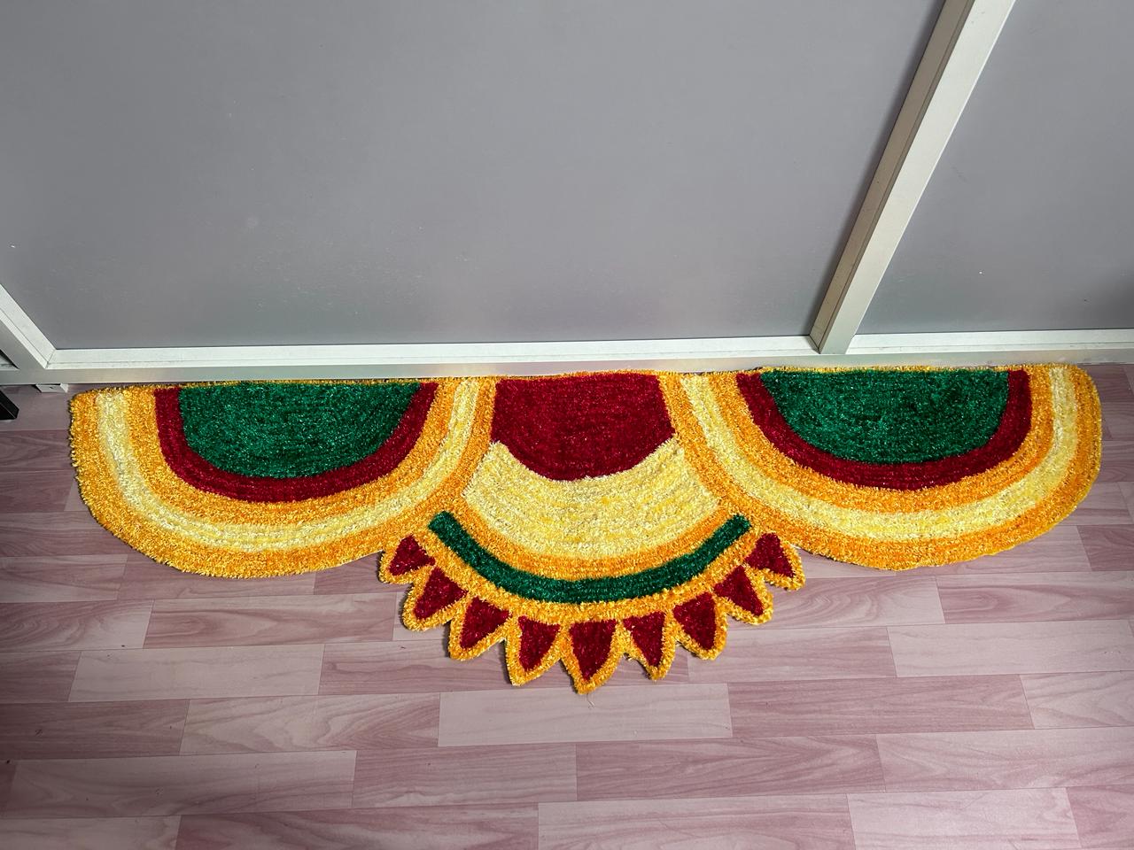 Sharu Space Corner/Border Rangoli Mat - 4ft_0