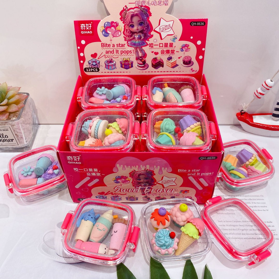 Tin Sweet Package Erasers