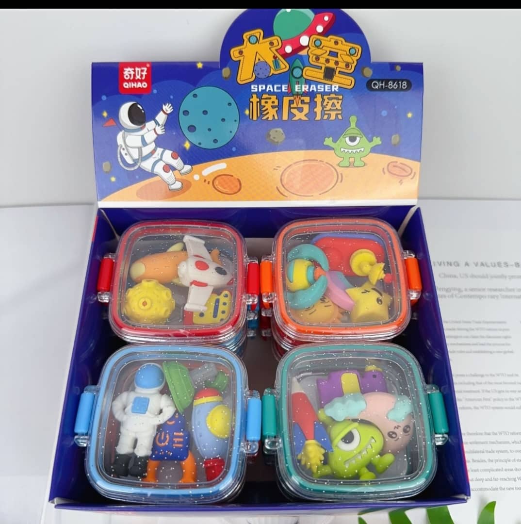 Tin Space Package Erasers
