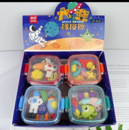 Tin Space Package Erasers