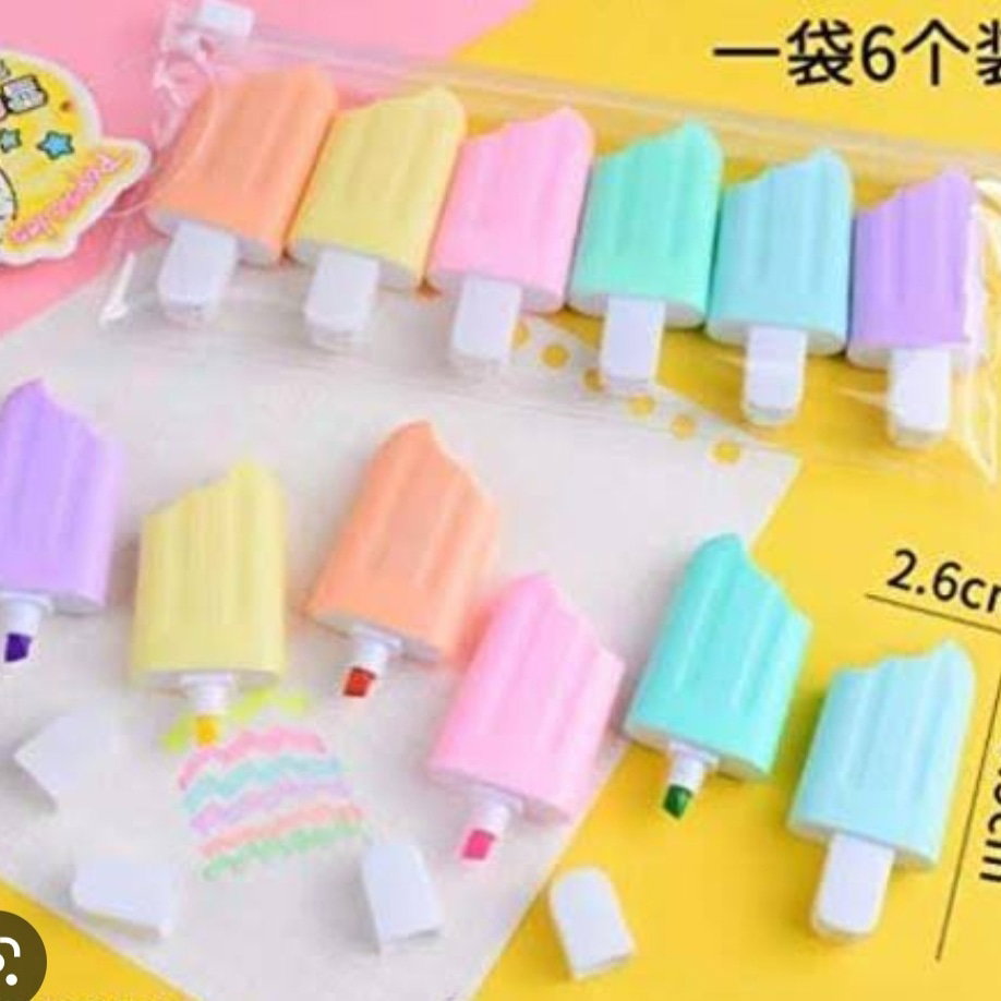 Popsicle Shaped Pastel Highlighters_0
