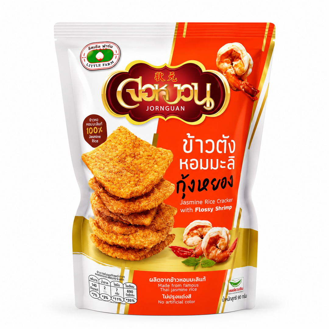Jor Nguan Jasmine Rice Cracker with Flossy Shrimp 90g