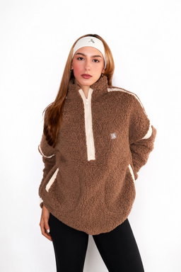 Chaqueta súper fluffy marrón