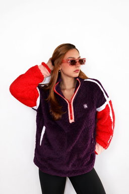 Chaqueta súper fluffy morada