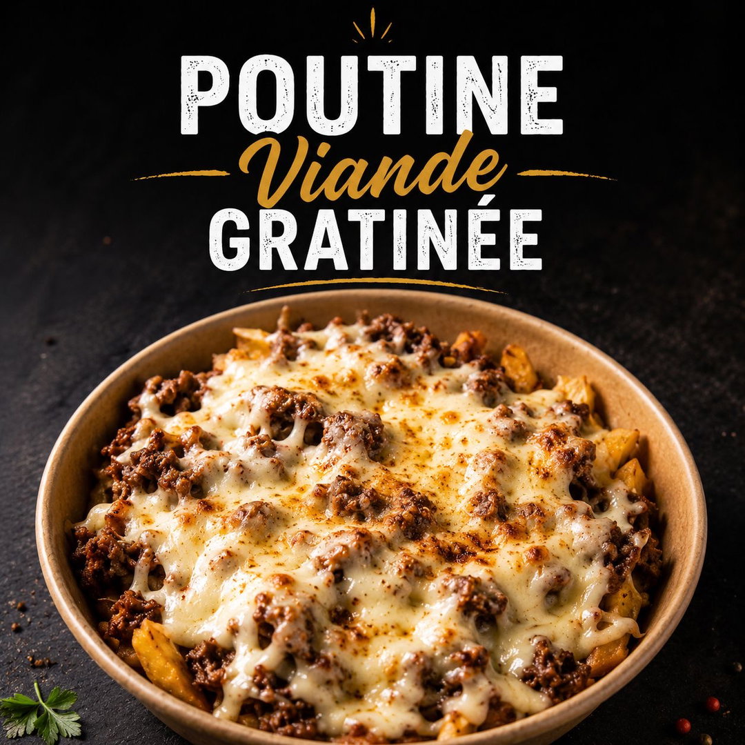 Poutine viande gratinée 