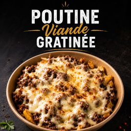 Poutine viande gratinée 