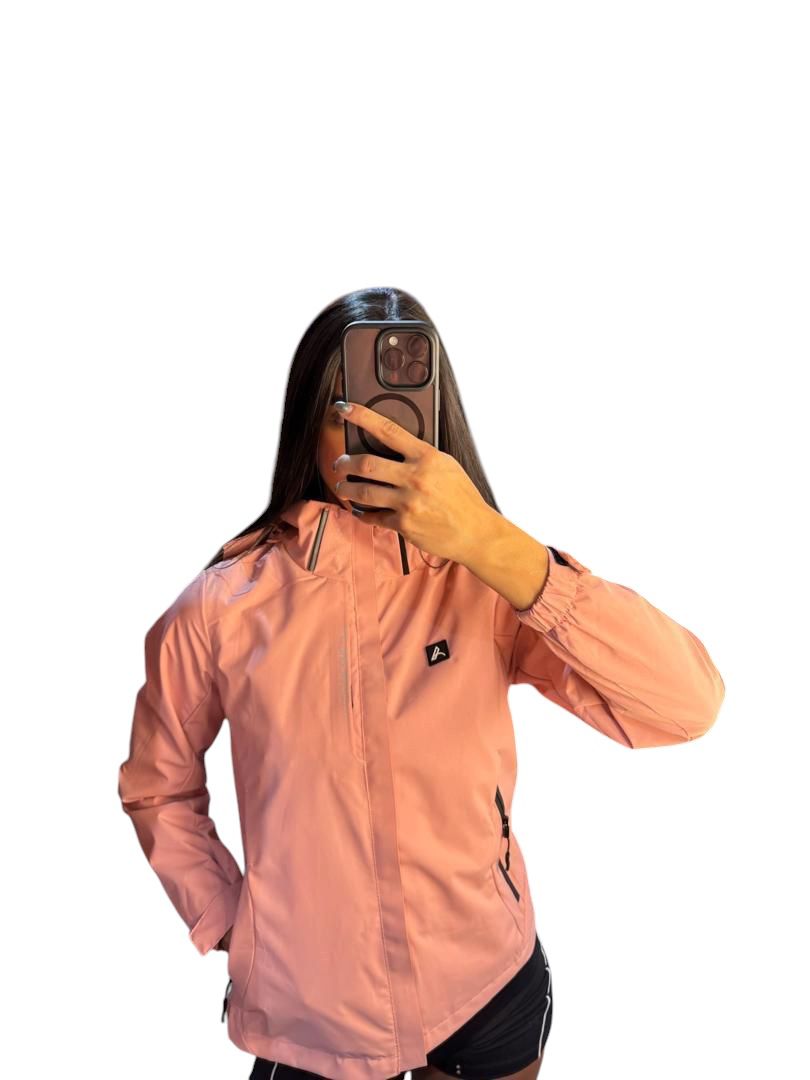 Chaqueta rosada impermeable 