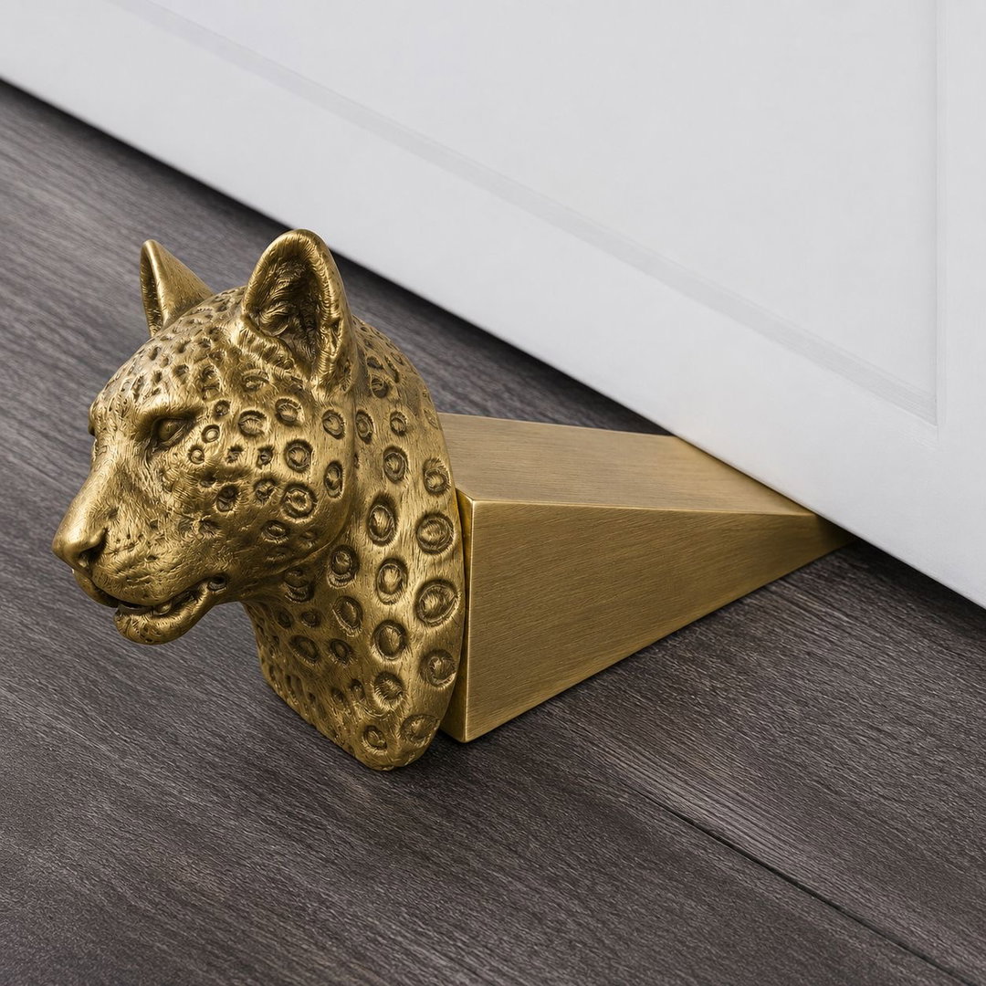 Door Stop Animal Bust Leopard