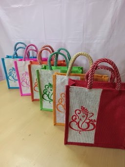 Sharu Space Ganesh Print Jute Bag