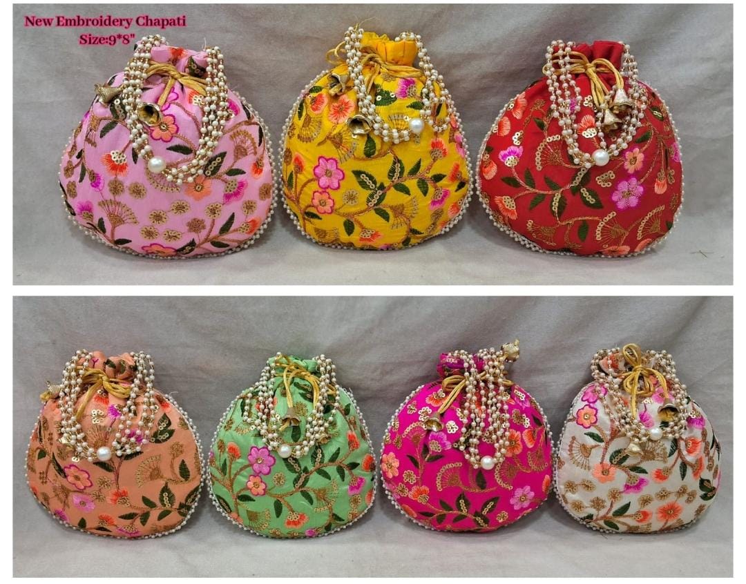 Sharu Space Two Side Design Embroidery Potli Bag_0