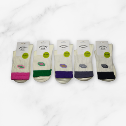[10232] - 5 Pairs Women’s High-Cut Cotton Socks – Breathable, Minimal & Sweat-Absorbing 