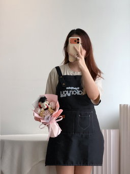 (GB020) Graduation Bear 3 Stalk Soap Rose Bouquet 