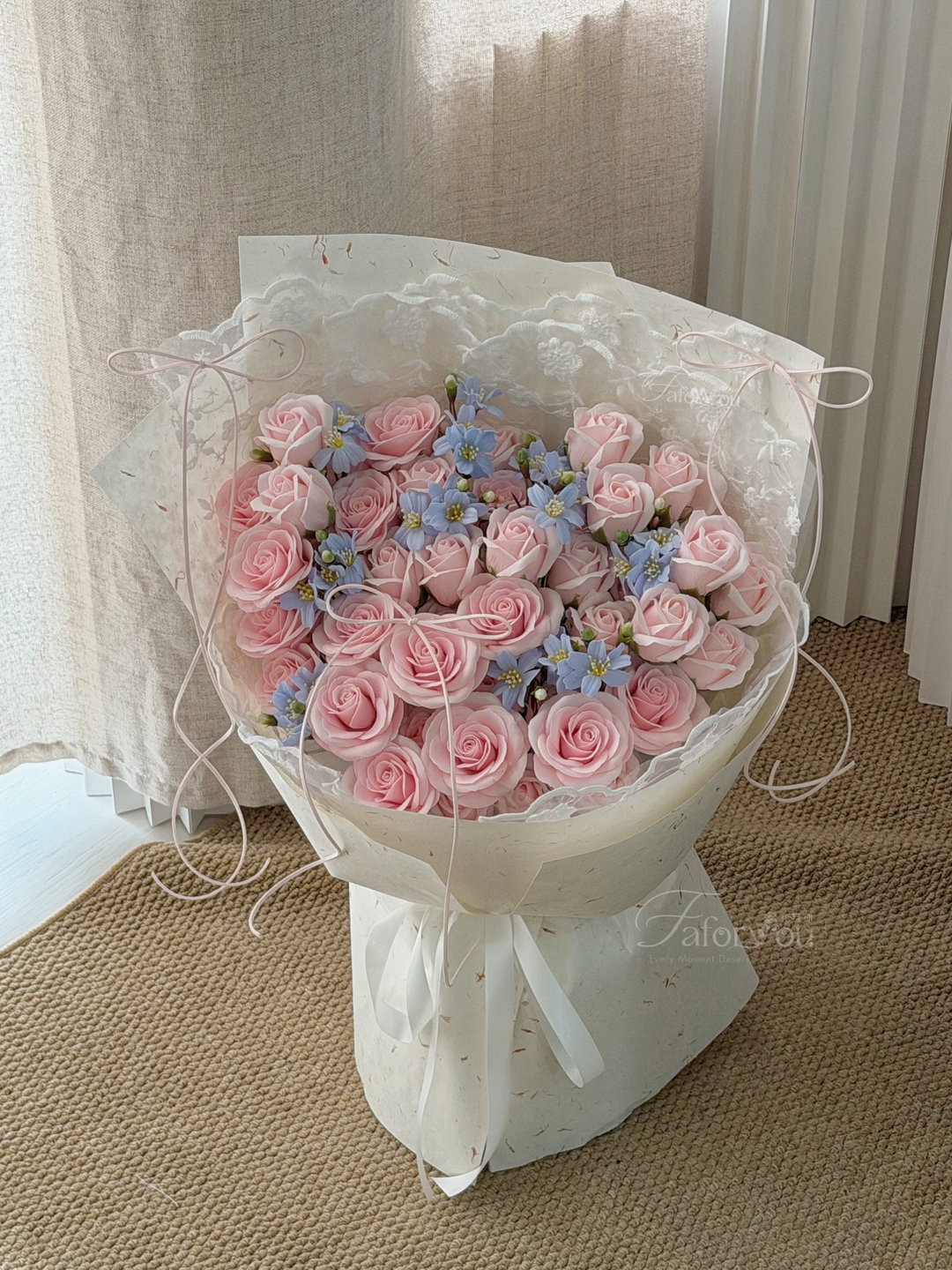 Lace Rose Soap Flower Bouquet